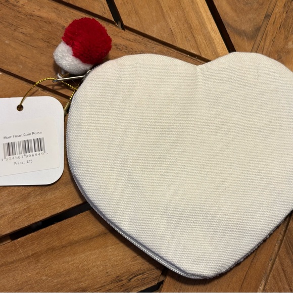 NWT Beaded Mom Heart Zip Pouch Coin Wallet 5”x5.5” - Picture 4 of 4